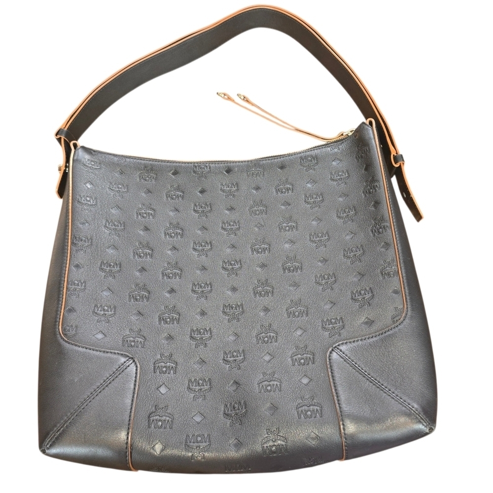 MCM Large Klara Debossed Leather Shoulder Bag – Black **Repair Project!**